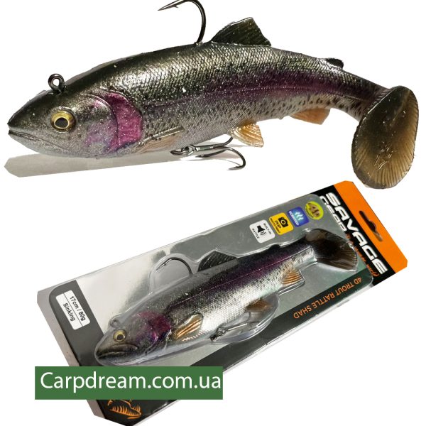 SAVAGE GEAR 4D Trout Rattle Shad 17cm 80g RAINBOW TROUT 57408 ...