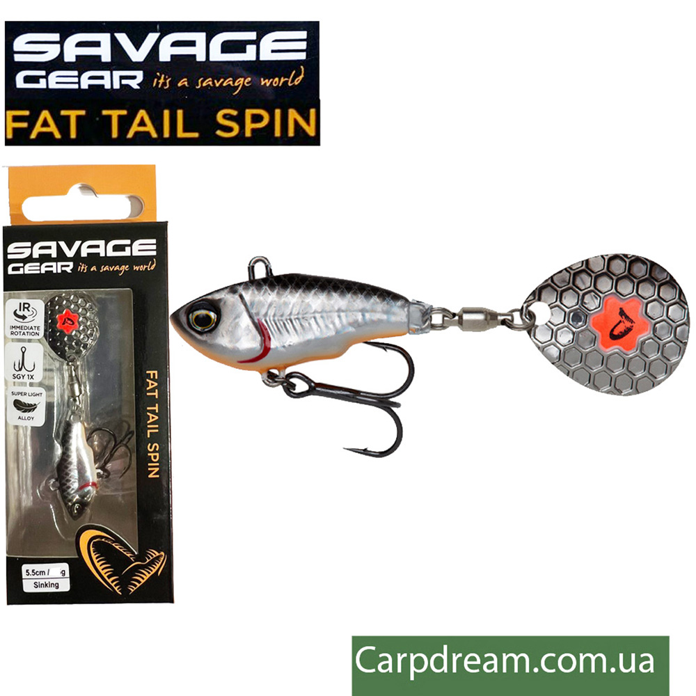 Savage Gear FAT TAIL SPIN 5.5см 9гр SINKING #Dirty Silver (77056