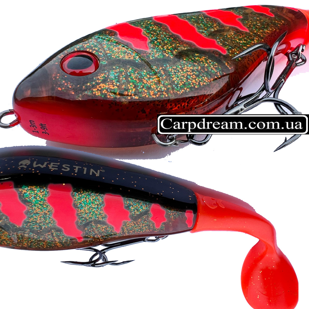 Westin Swim Tail Hybrid 12cm 68g Sinking 3D Motoroil Blood (P230